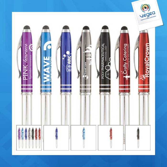Stylo brando brillant stylet gravure laser 360