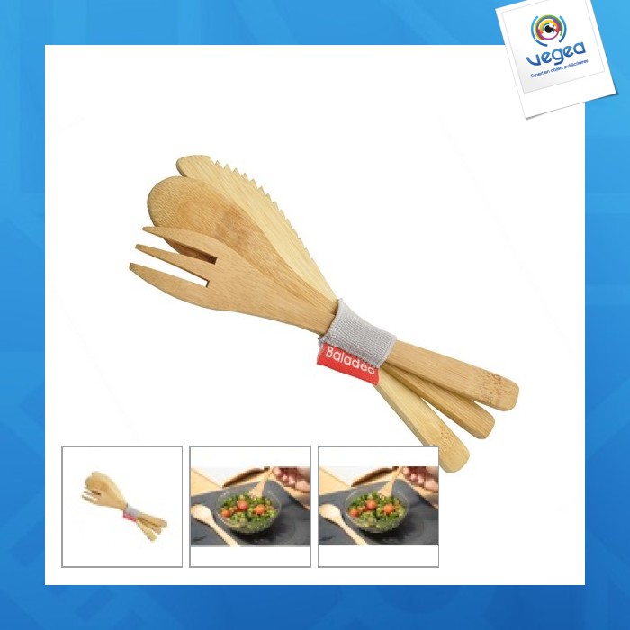 Set de 3 couverts 'nagano' en bambou