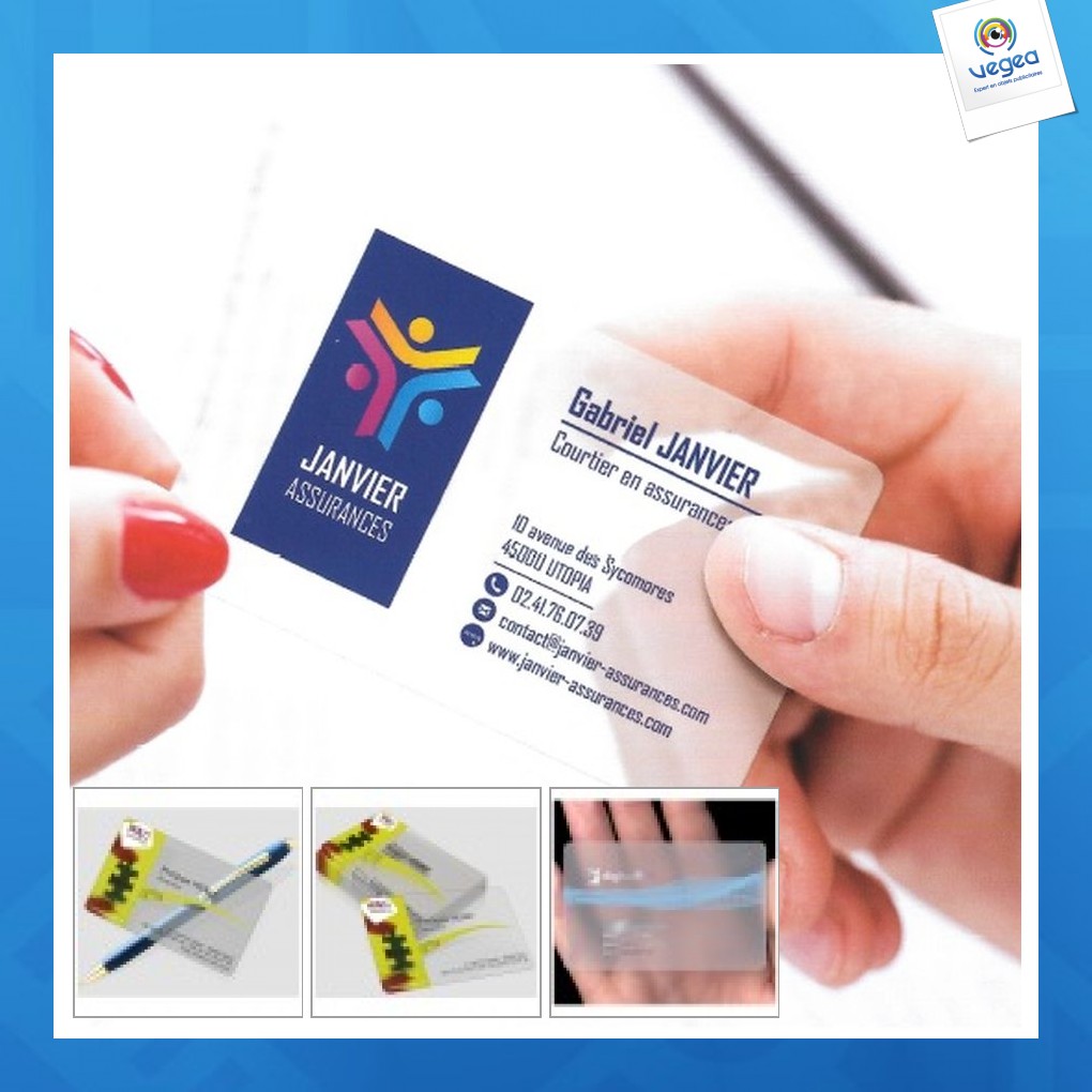 Carte business translucide