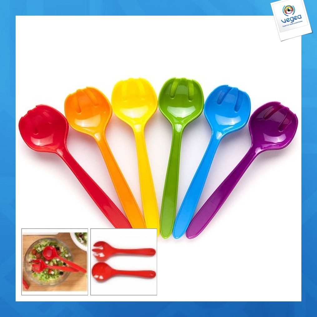 Grands couverts à salade publicitaires 31cm