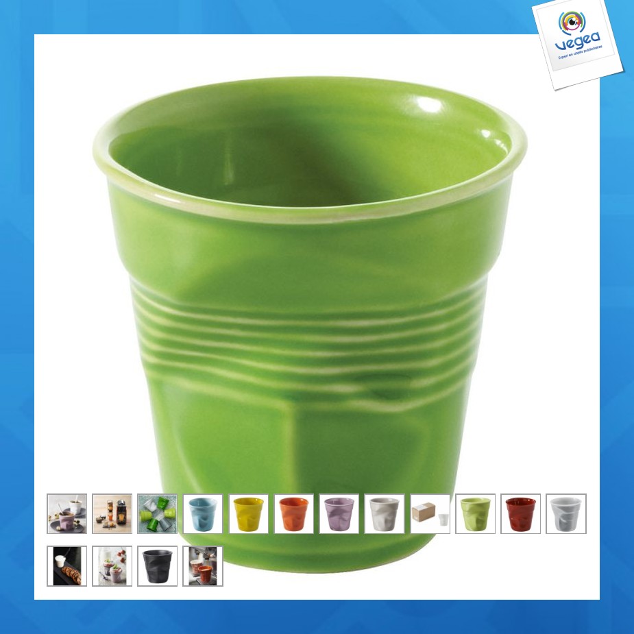 Gobelet froissé personnalisable espresso couleur revol