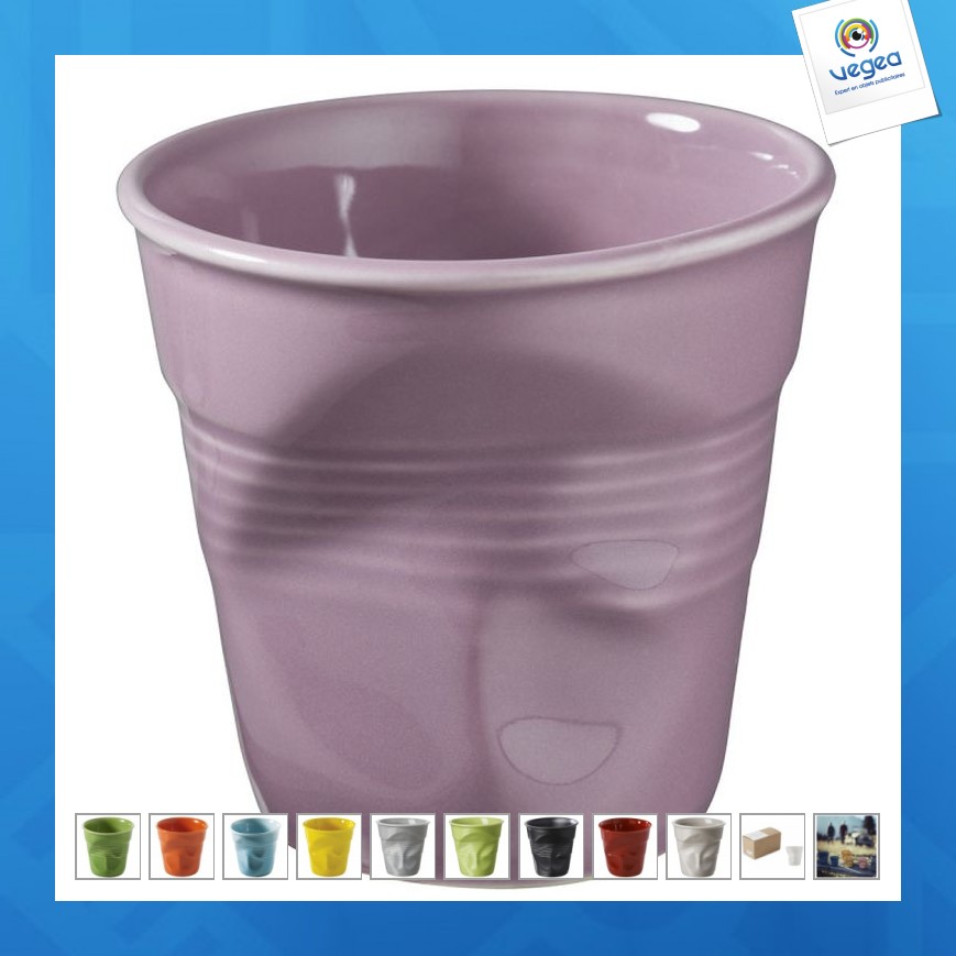 Gobelet froissé personnalisé cappuccino couleur