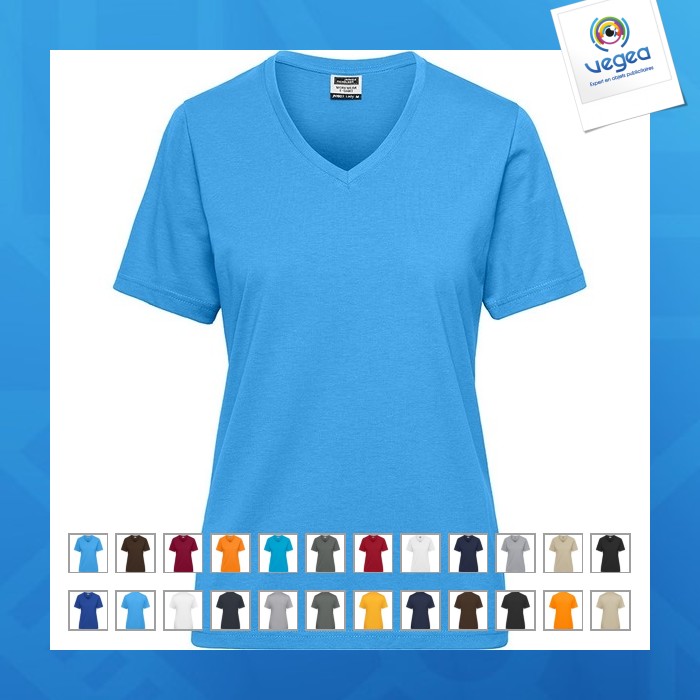 T-shirt personnalisable workwear bio femme - james nicholson