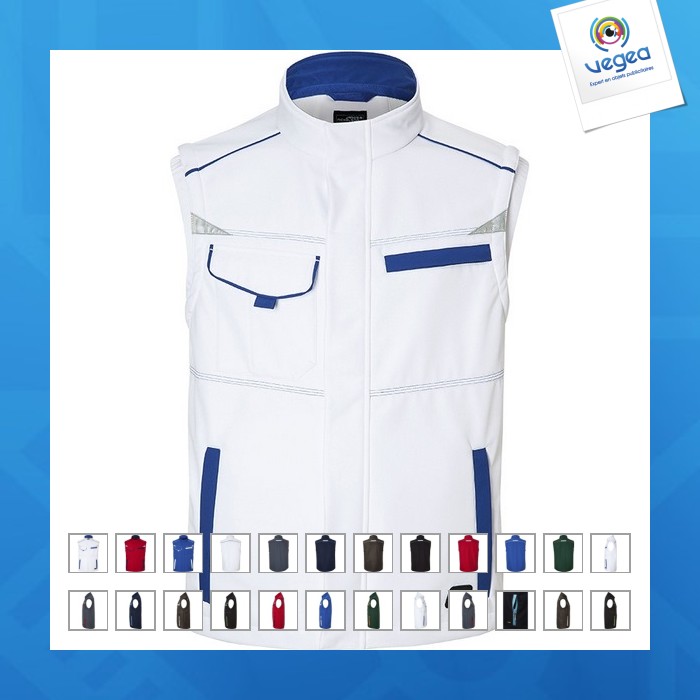 Bodywarmer softshell workwear - james nicholson