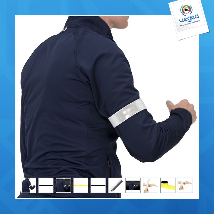 Brassard personnalisé slap rfx réfléchissant de 34 cm en pvc