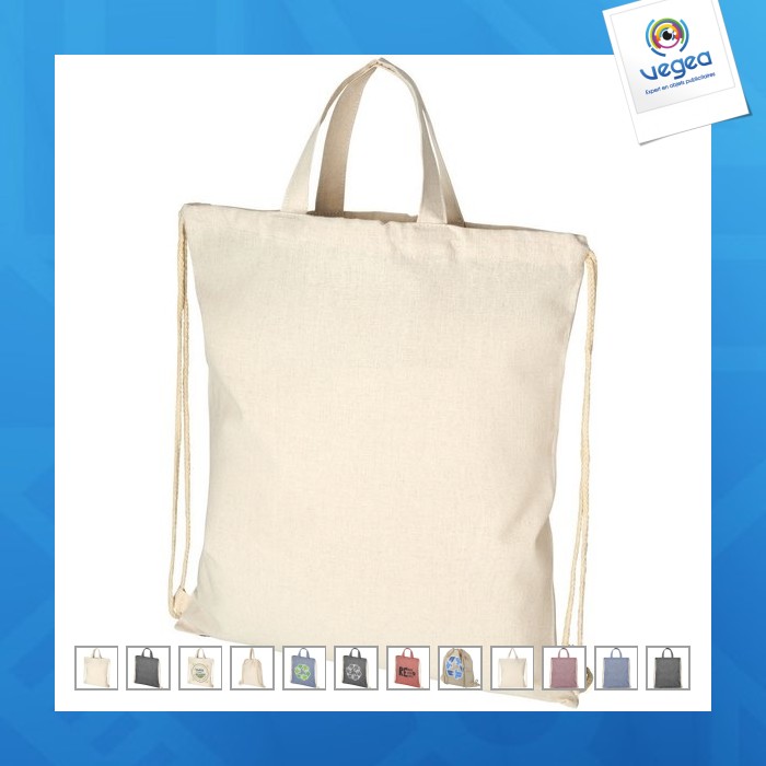 Sac à dos promotionnel recyclé 210g/m² pheebs avec cordon de serrage 6l