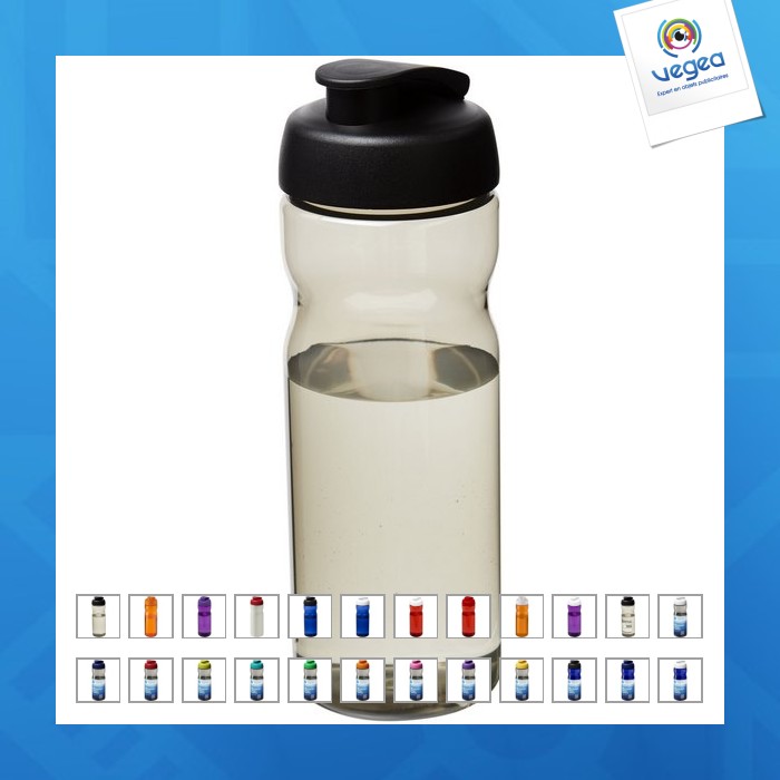 Bouteille publicitaire de sport h2o active® eco base 650ml avec couvercle à bascule