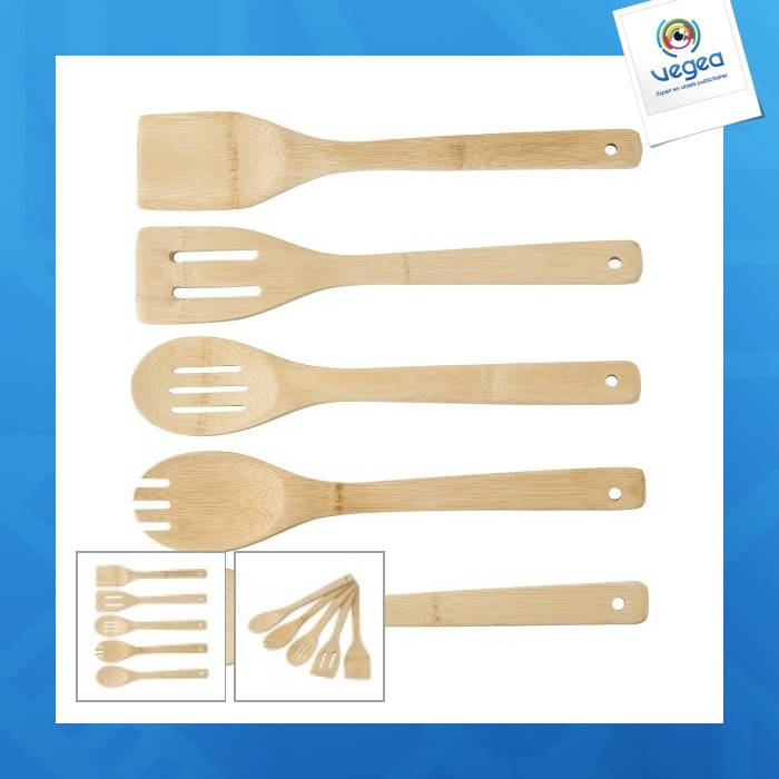 Set de 5 ustensiles bambou