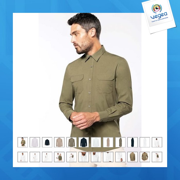 Chemise safari manches longues homme - kariban