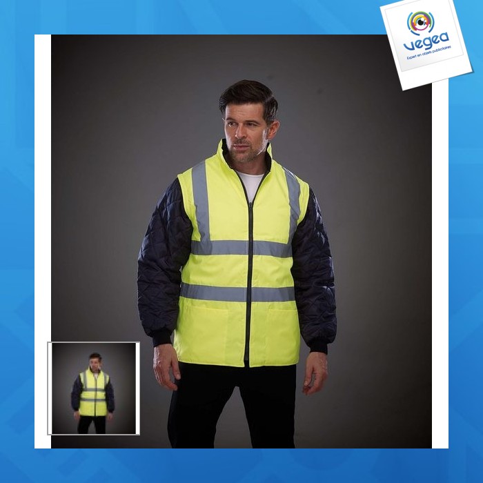 Veste matelassée haute visibilité avec manches détachables - yoko