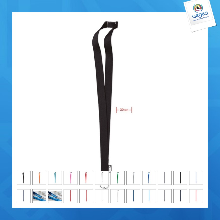 Lanyard personnalisable en rpet et fermeture de sécurité - stock livraison rapide