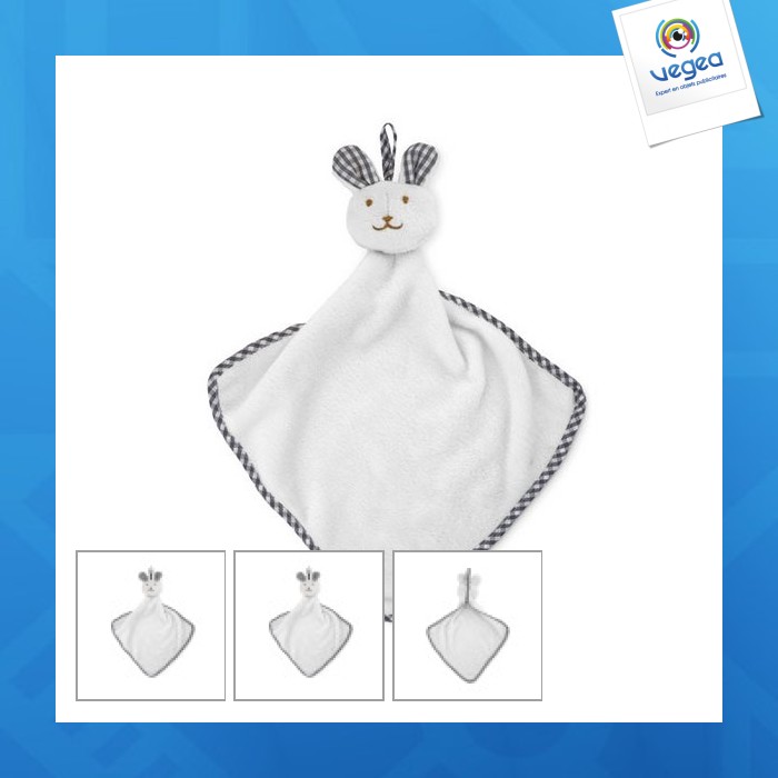 Serviette lapin en peluche personnalisés