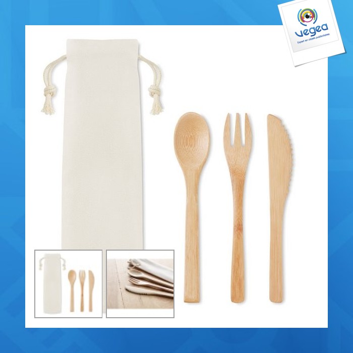 Set de couverts personnalisée en bambou