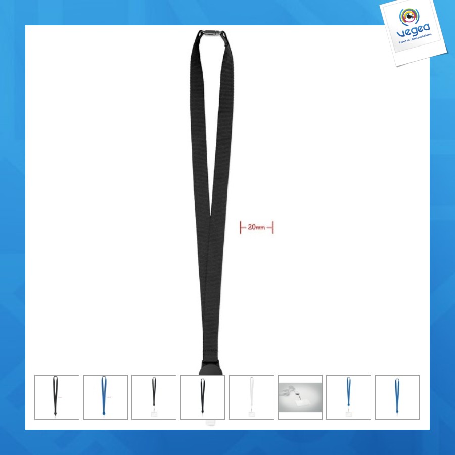 Lanyard promotionnel avec zip - stock livraison rapide
