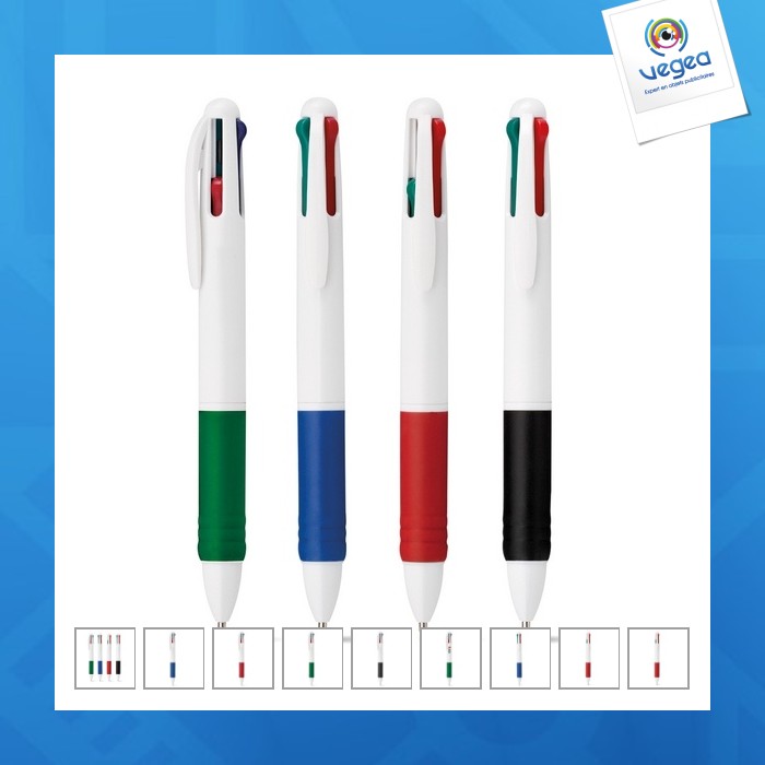 Stylo personnalisable antidérapant 4 couleurs