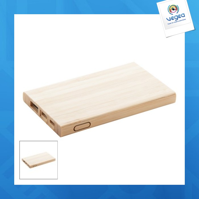 Powerbank avec logo 4.000 mah bambou