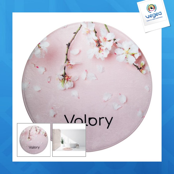 Tapis de bain personnalisable rond quadri