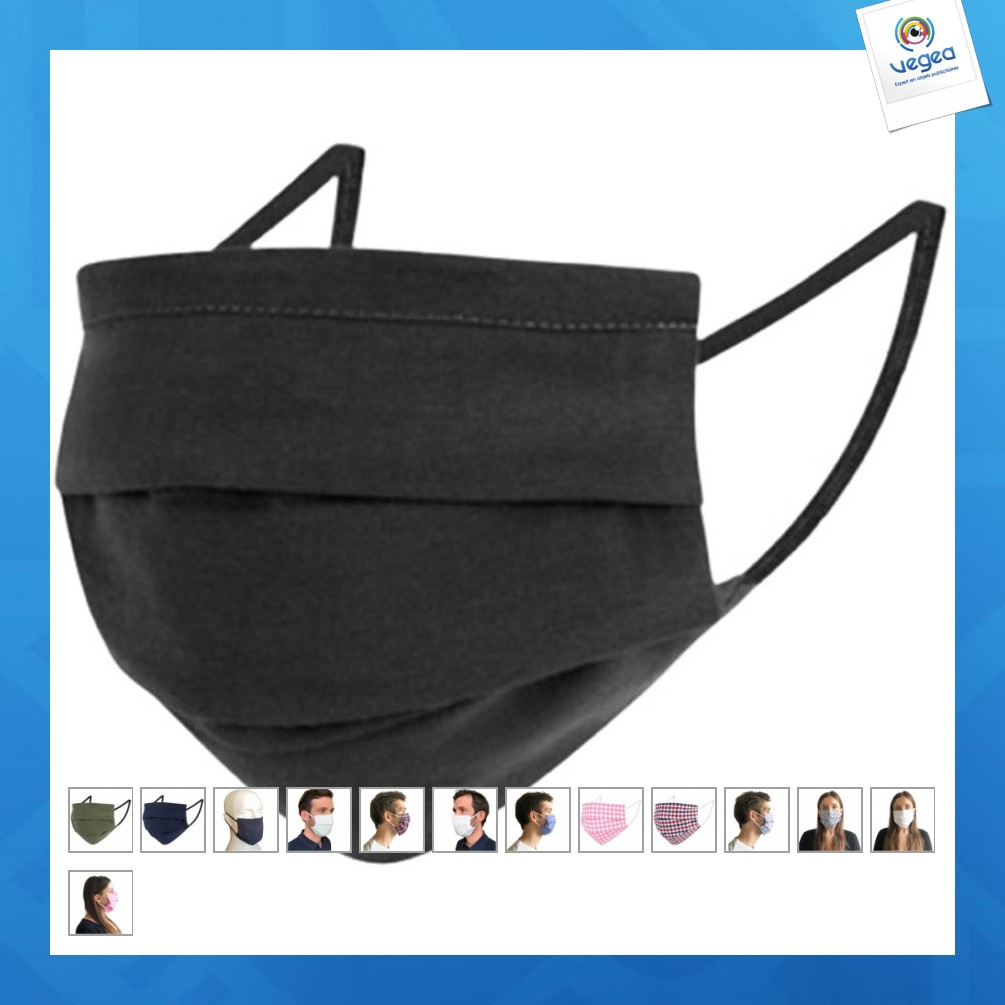Masque en tissu avec logo avec barrette nasale