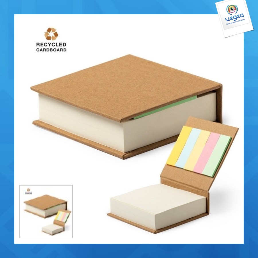 Bloc recyclé avec adhésifs de couleur