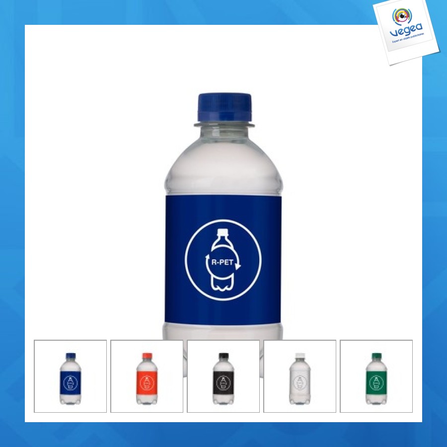 Bouteille d'eau personnalisable 33cl bleue