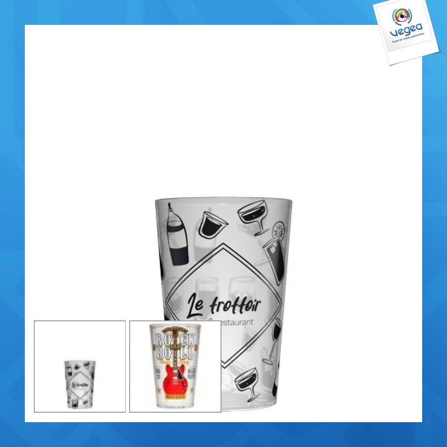 Gobelet réutilisable avec logo 25cl translucide