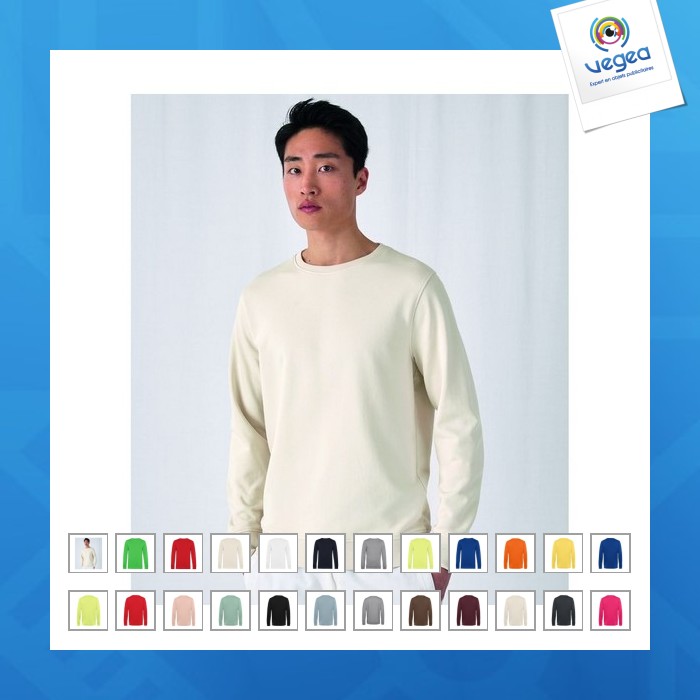 Sweat publicitaire col rond organique