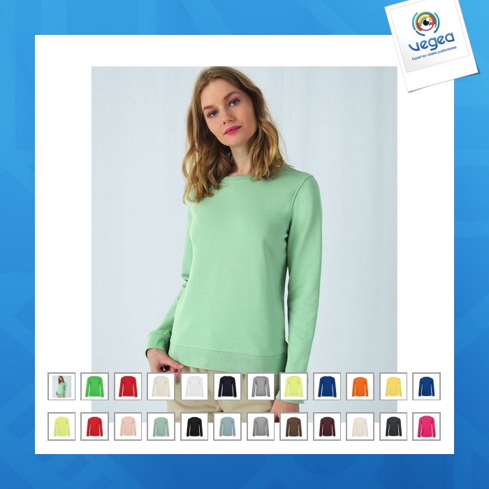 Sweat personnalisable col rond organique femme