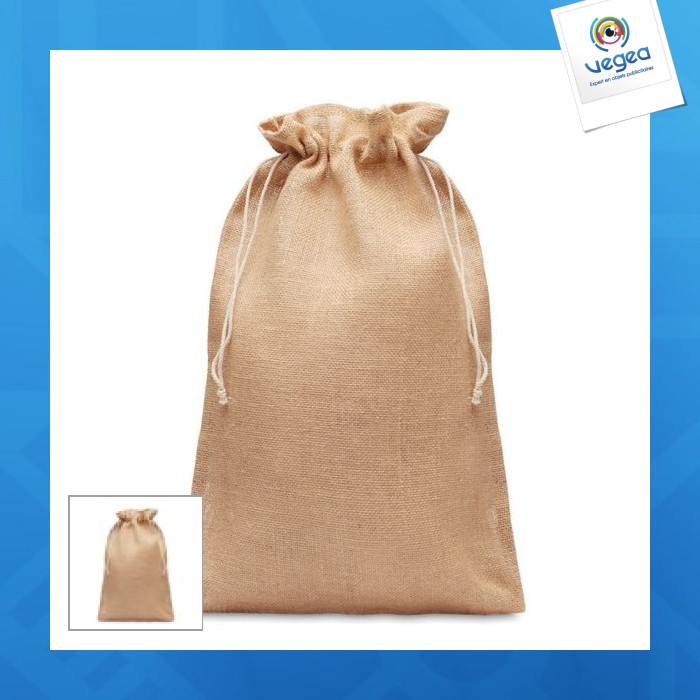 Grand sac cadeau en jute 30x47