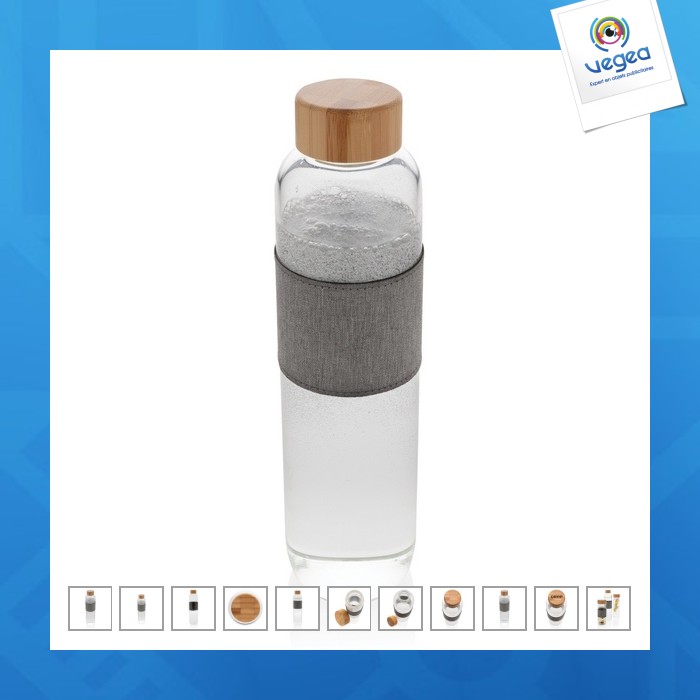 Bouteille en verre 75cl avec bouchon bambou