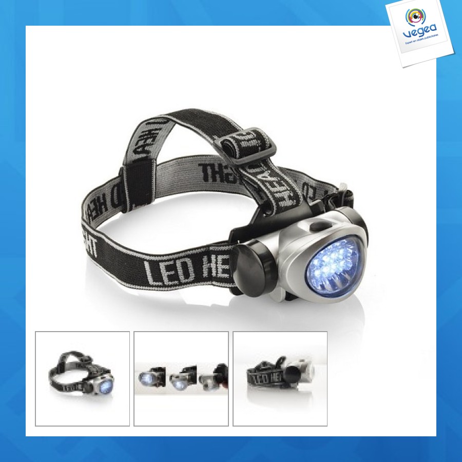 Lampe frontale personnalisable 8 leds