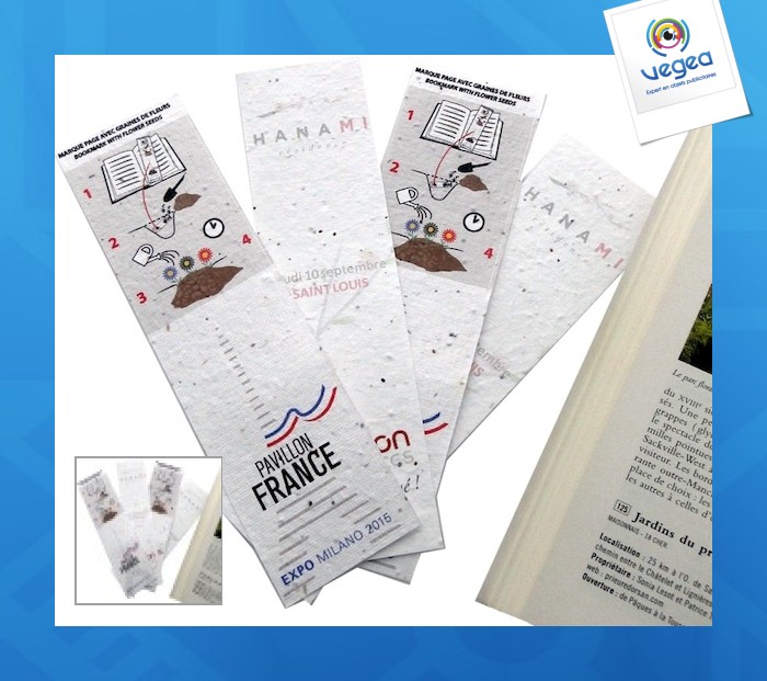 Marque-page graines publicitaire