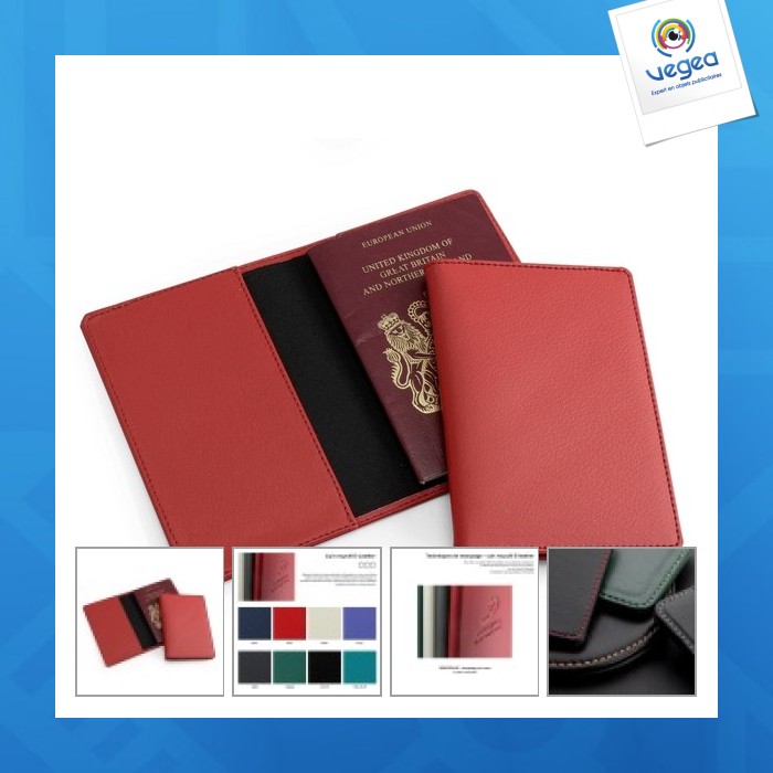 Protège passeport en cuir recyclé
