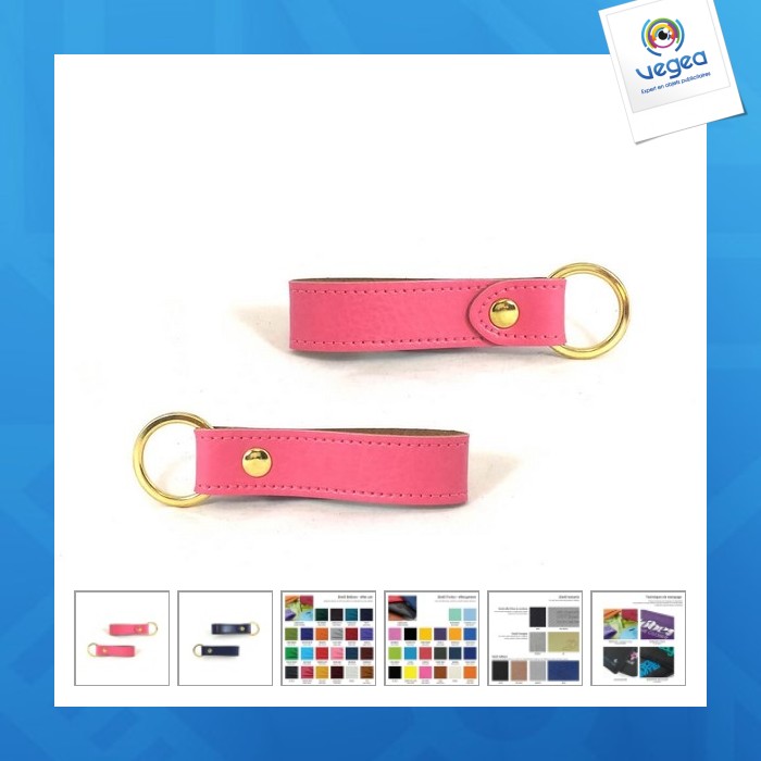 Porte-clé avec logo boucle en pu, rpet ou cuir