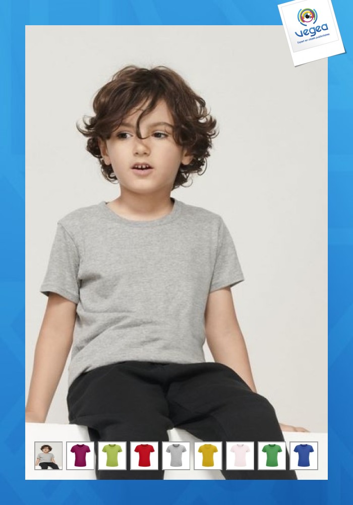 T-shirt personnalisable ajusté coton bio pour enfant