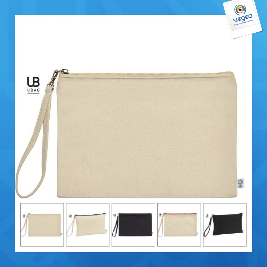 Pochette zippée en coton bio marylin 26x17cm