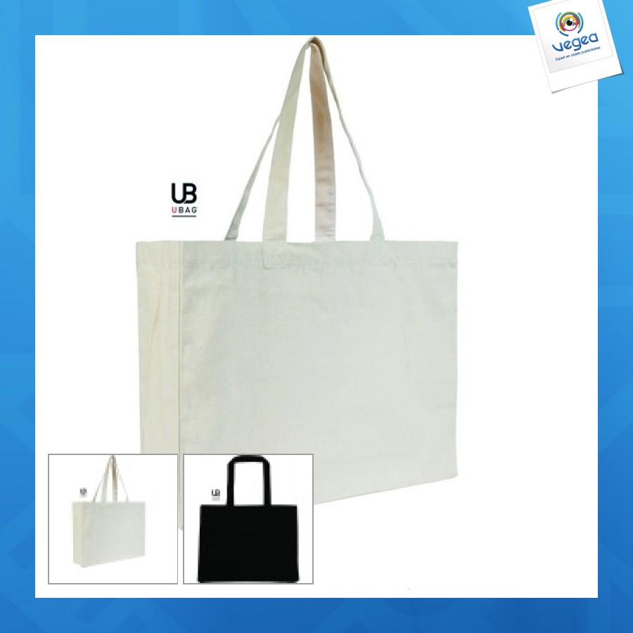 Tote bag personnalisable grand format à soufflet - 220g/m²