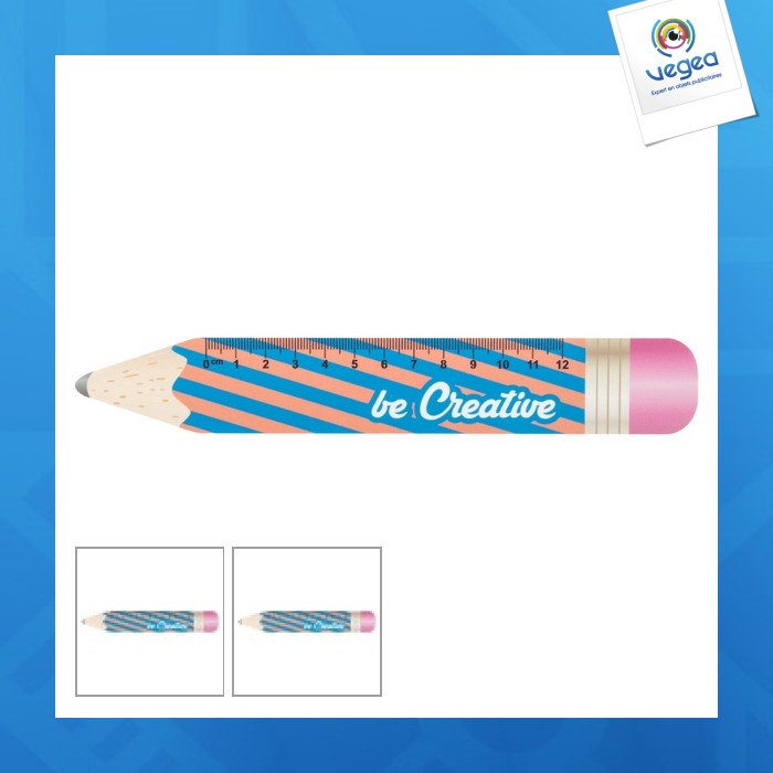 Règle personnalisable 12cm en forme de crayon