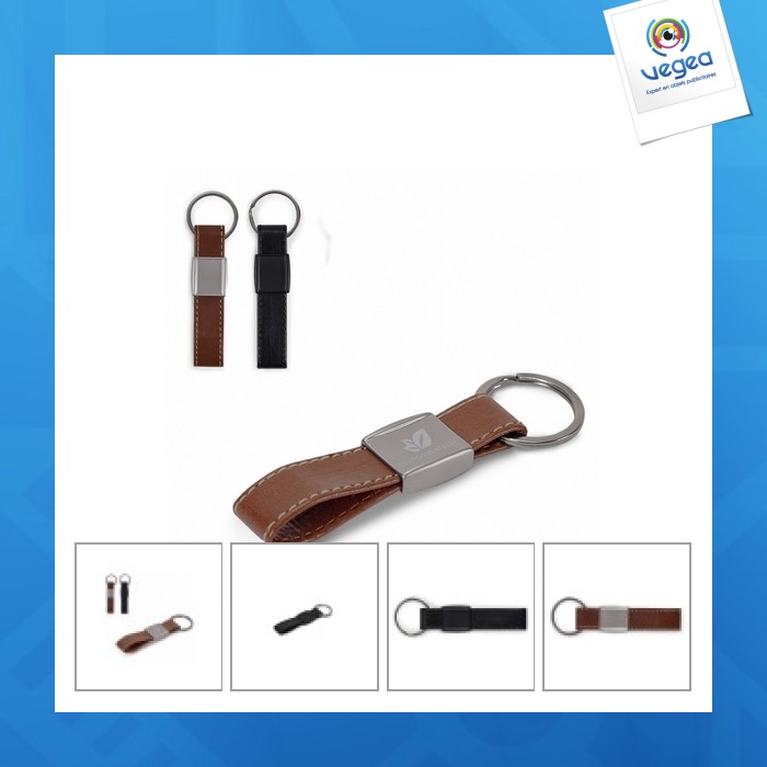 Porte-clés boucle en cuir