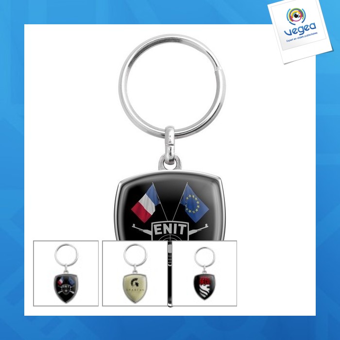 Porte-clés promotionnel zamac forme blason - p.u.h.t neutre