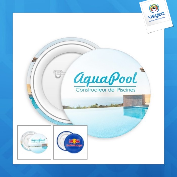 Badge bouton - made in france avec logo - 45mm