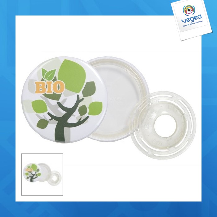 Badge bouton personnalisable biodégradable