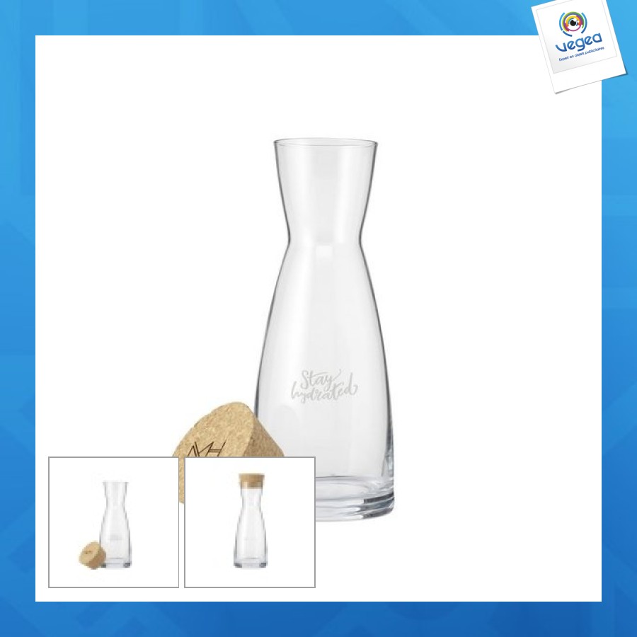 Ypsilon carafe personnalisée 1 l avec un bouchon en liège