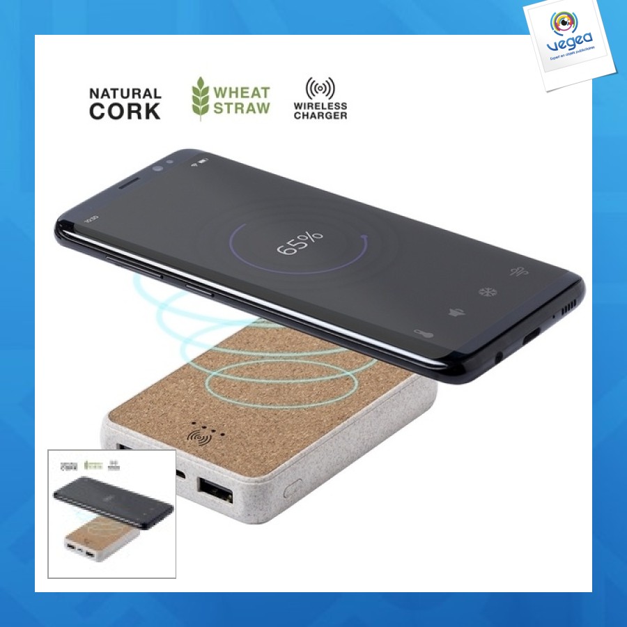 Batterie sans fil 5.000mah finition liège