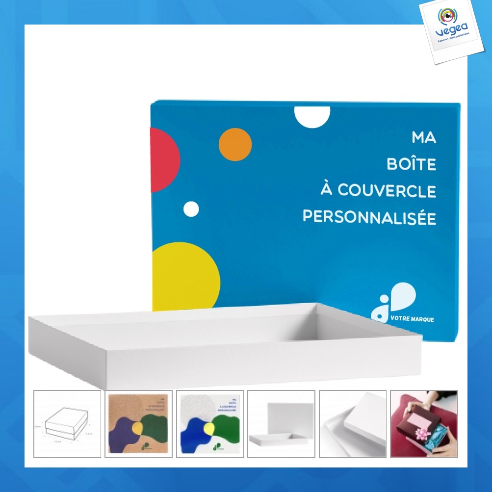 Boîte à couvercle personnalisée 11x11x5cm