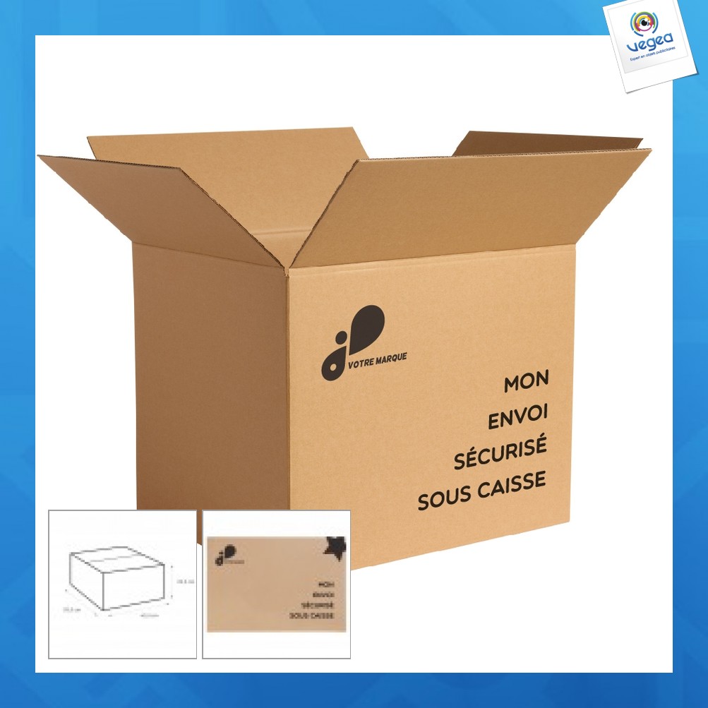 Caisse carton personnalisable 45x35x25cm