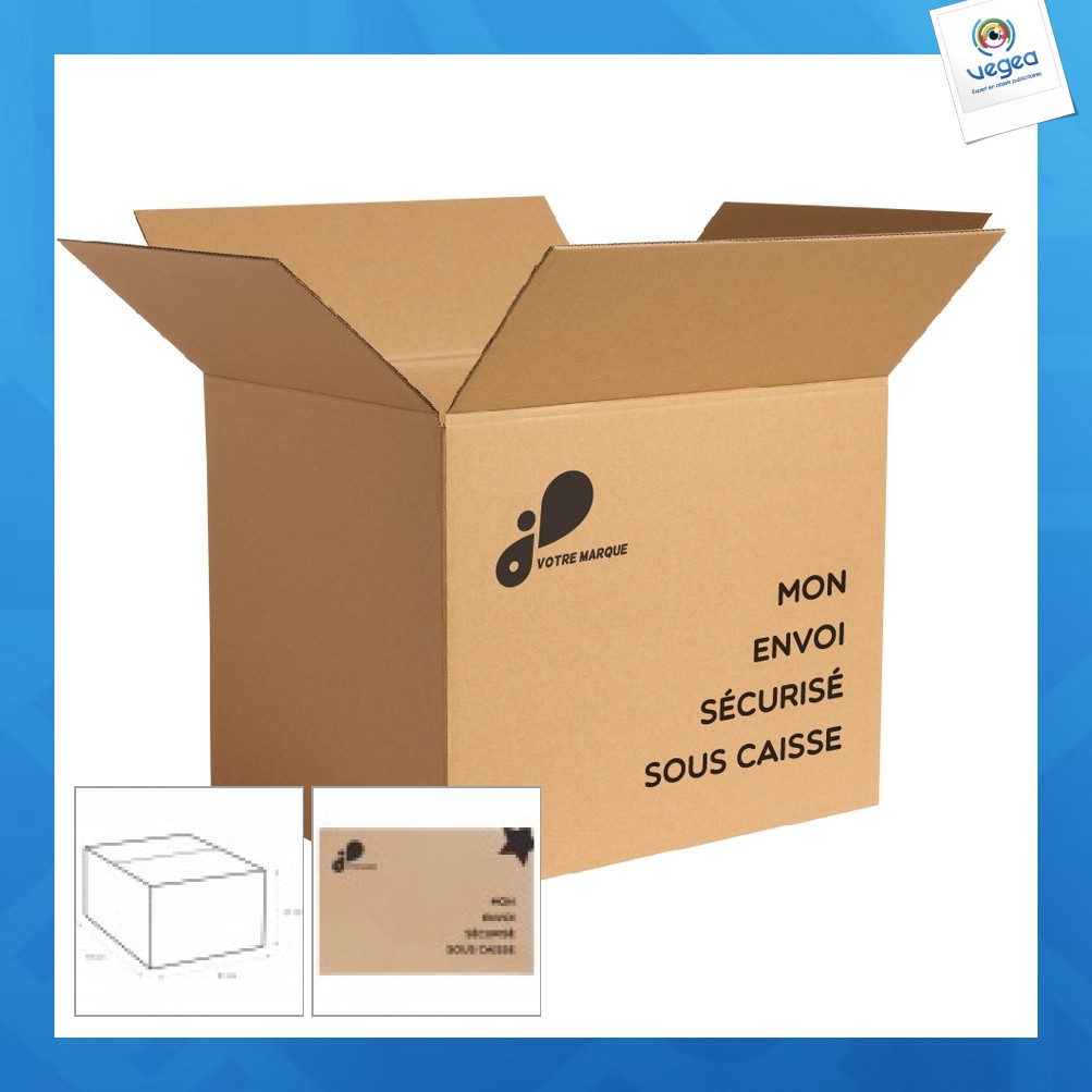 Caisse carton personnalisable 60x50x40cm