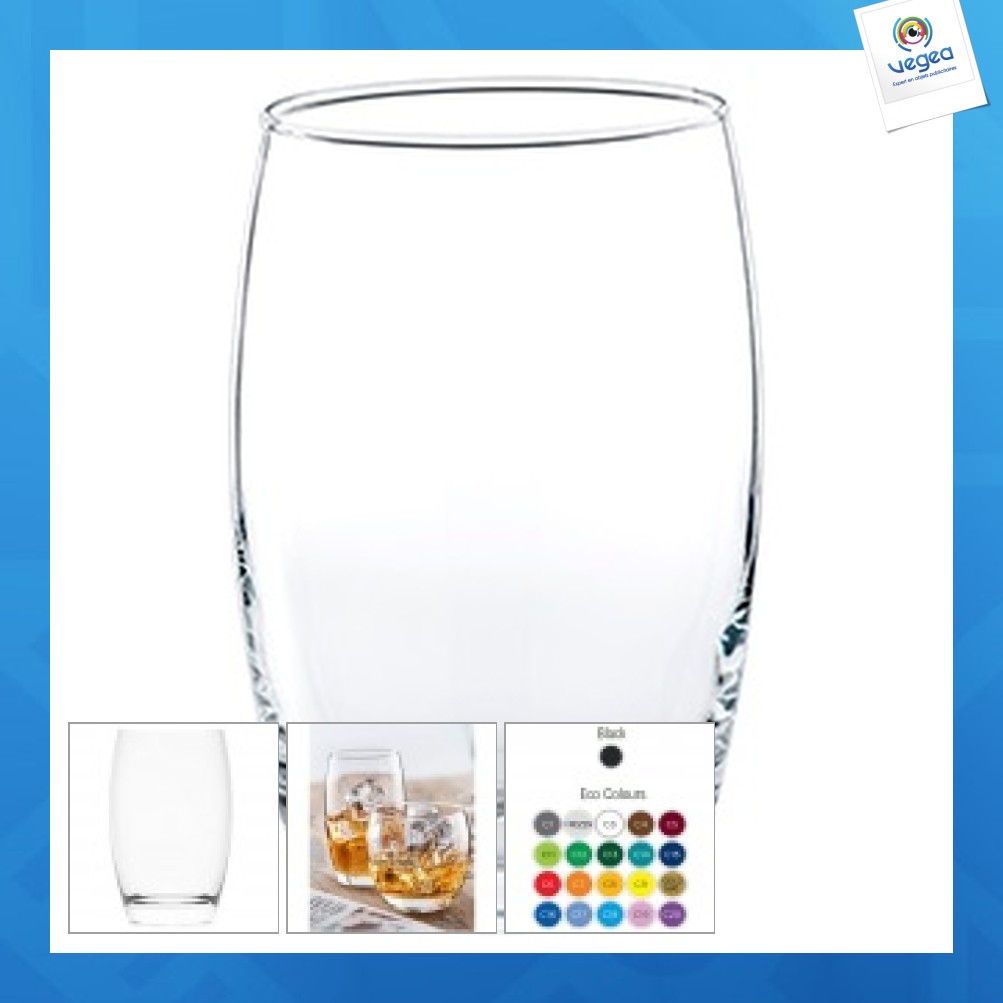 Verre à eau personnalisable classique de forme allongée 35cl