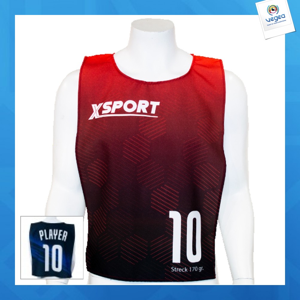 Chasuble sport personnalisé sublimé streck 170g