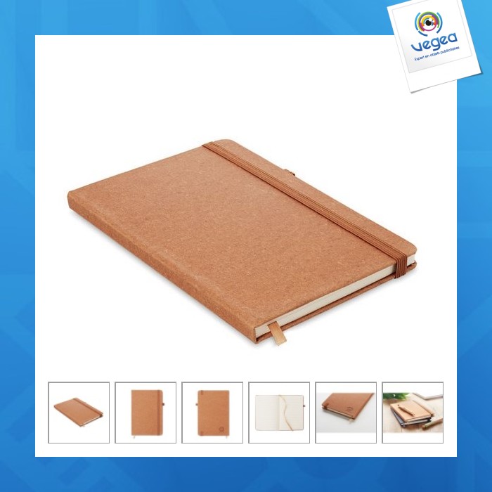 Carnet a5 personnalisable ligné en pu recyclé