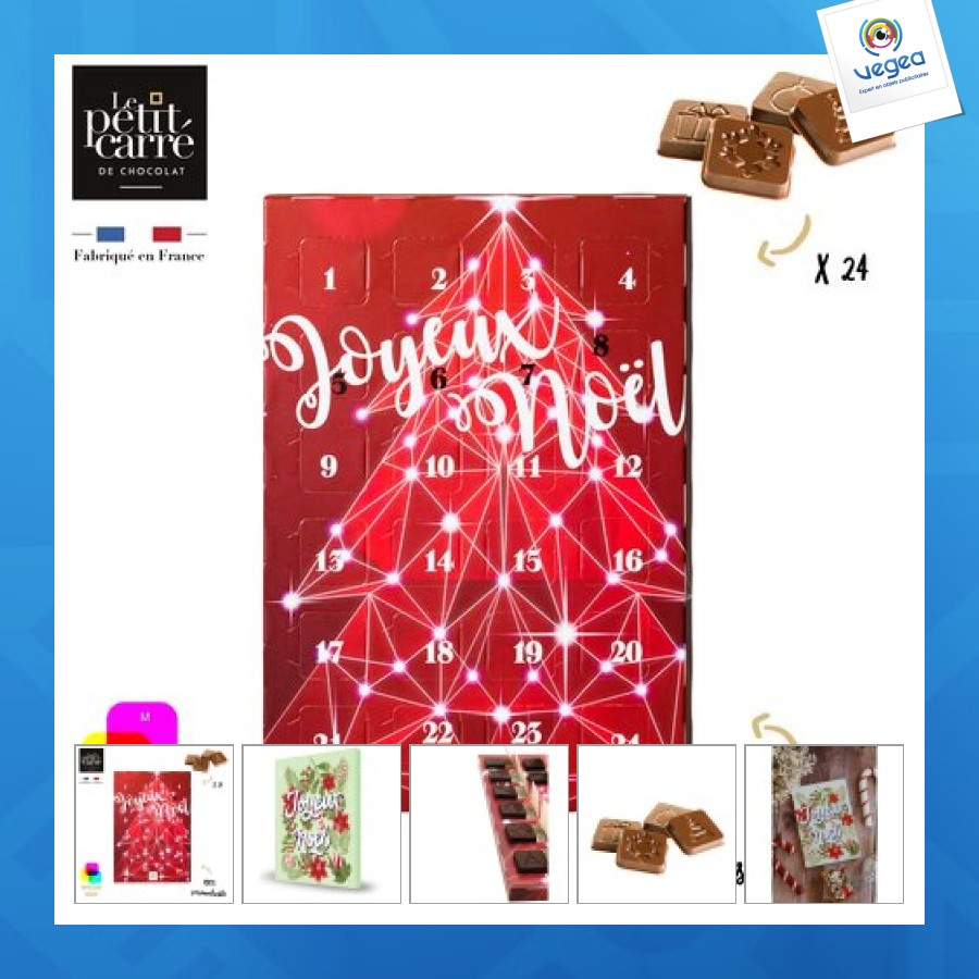 Calendrier de l'avent personnalisable basic 60g gianduja bio